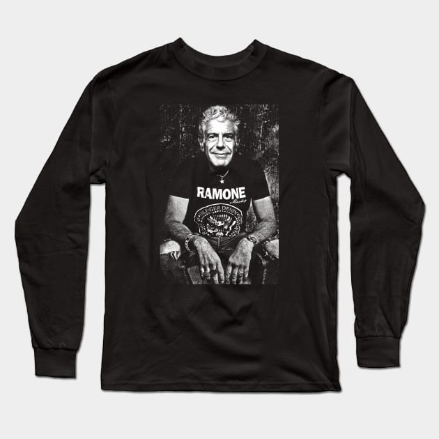 WHITE BOURDAIN PUNK ROCK Long Sleeve T-Shirt by neng